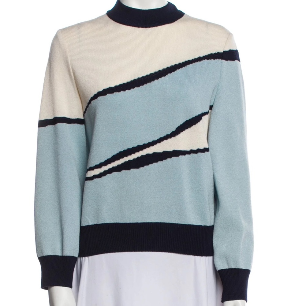 St.John Collection Colorblock Vintage Luxury Knit Quiet Luxury Sweater Sz L - Picture 4 of 10